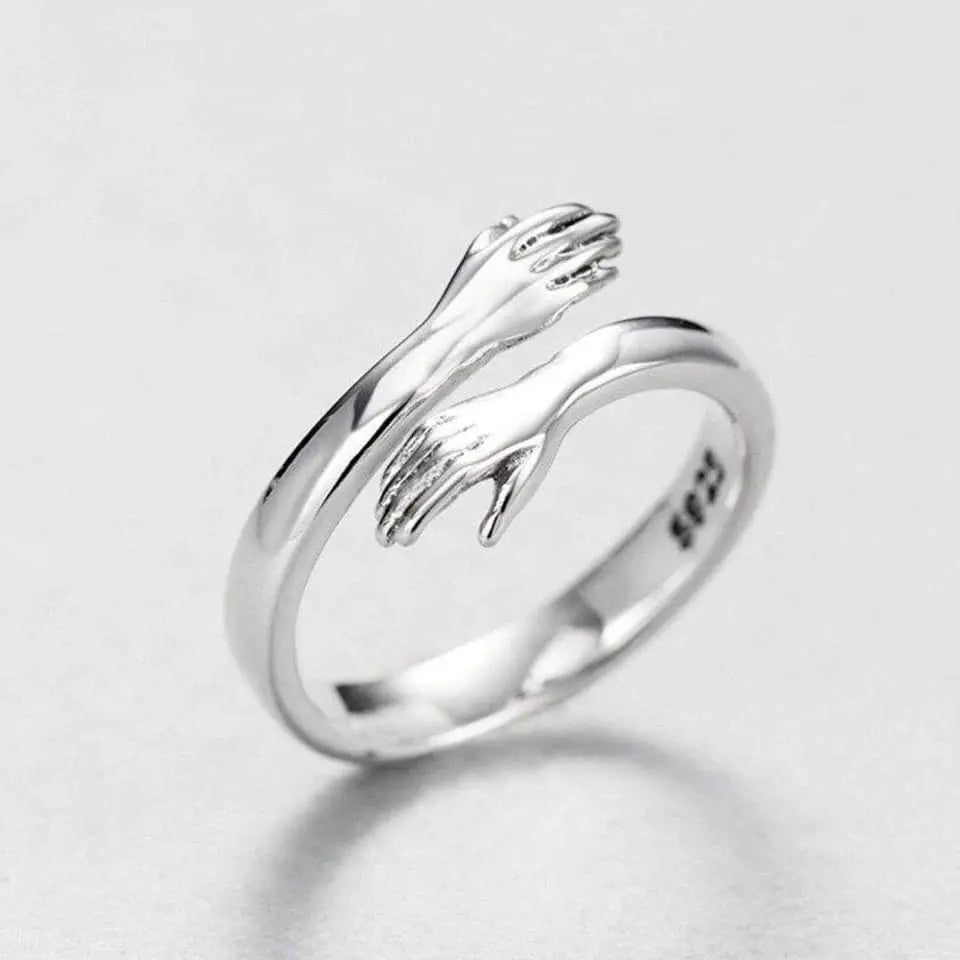 1+1 Offer: Silver adjustable hug ring