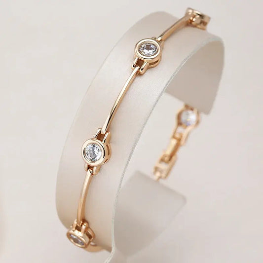 Oferta 1+1: Pulsera elegante con circonitas en oro