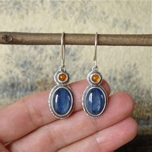 Oferta 1+1: Pendientes Vintage de Cristal Azul