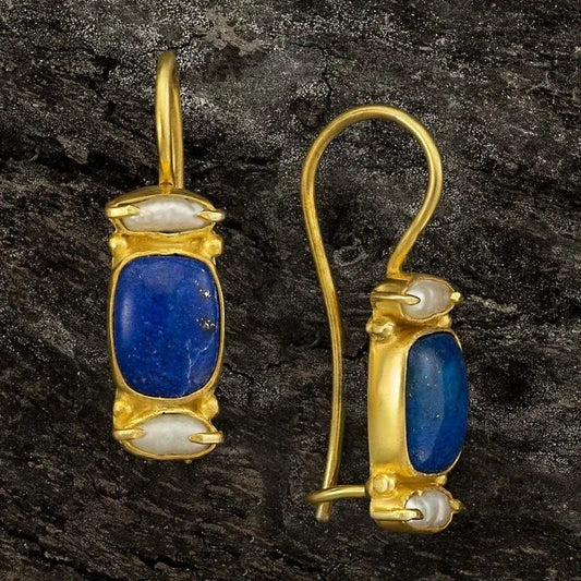 Oferta 1+1: Pendientes Vintage en Azul y Oro.