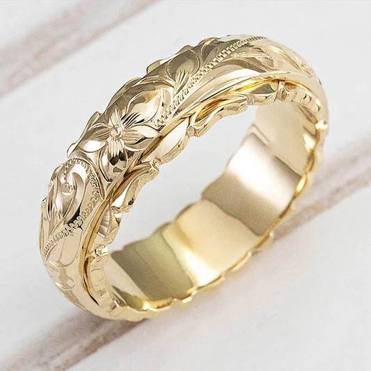 Oferta 1+1: Anillo vintage de oro con diseño natural