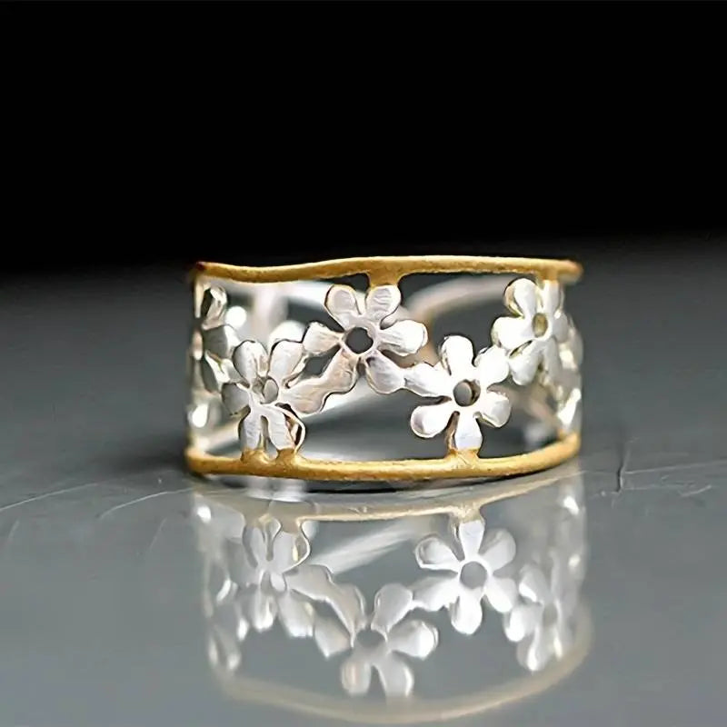 1+1 Offer: Irregular Hollow Daisy Ring