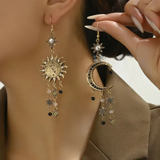 Oferta 1+1: Pendientes colgantes vintage Sol & Luna