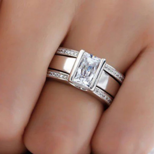 Oferta 1+1: Anillo vintage con cristal incrustado