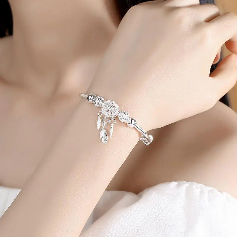 Pulsera Atrapasueños de Plata Ajustable