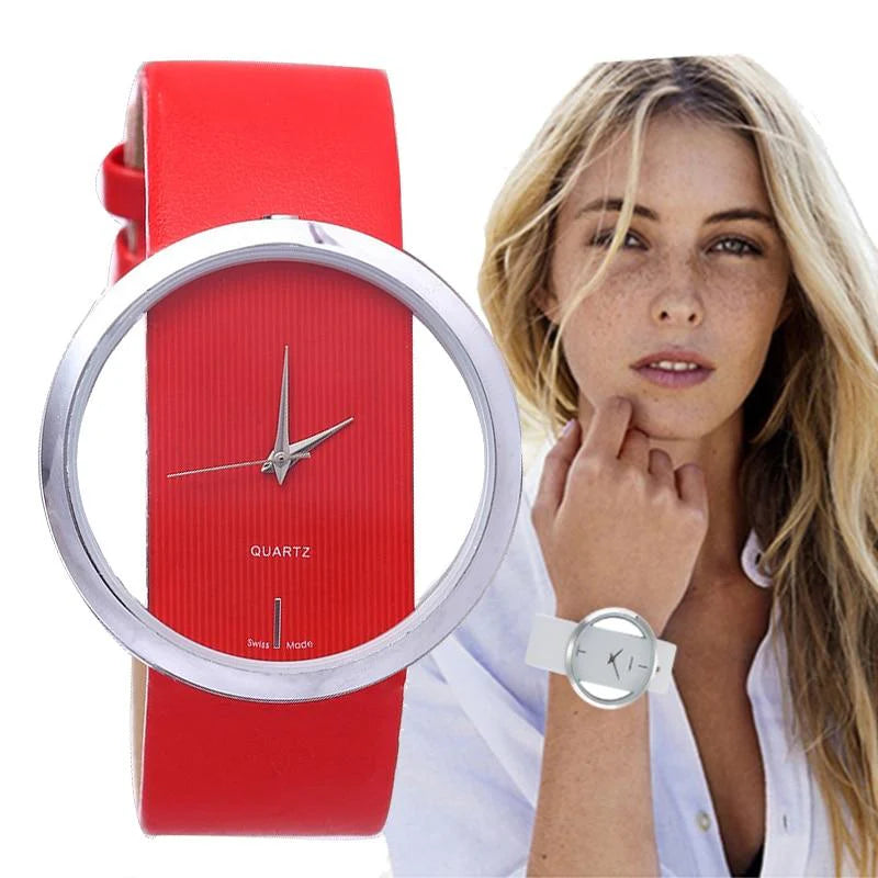 Kayla | Reloj de cuarzo elegante con esfera transparente