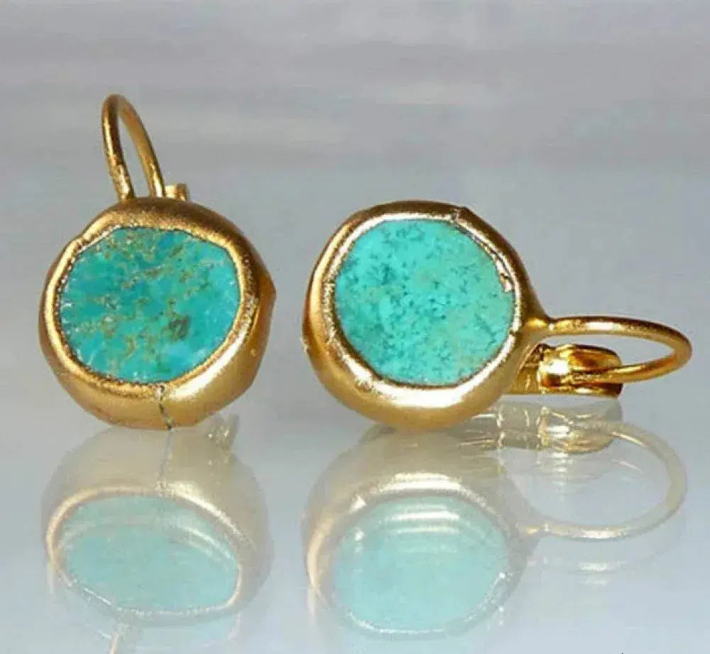 Pendientes vintage turquesa en oro