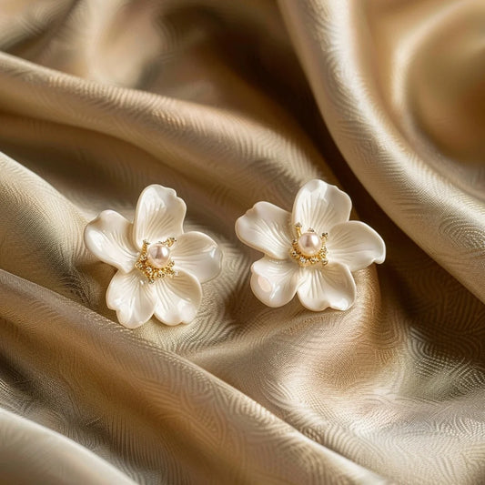 Pendientes Flor Blanca