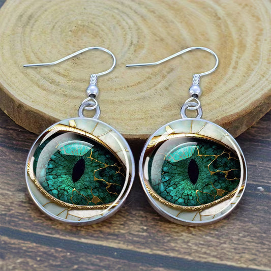 Emerald Enigma Gaze Drop Earrings