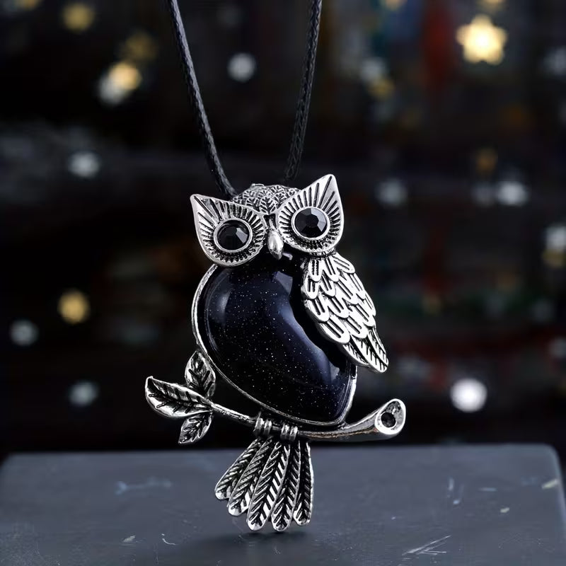 Midnight Owl Elegance Pendant