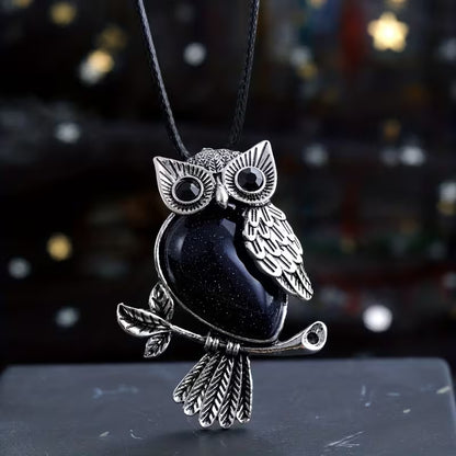 Midnight Owl Elegance Pendant