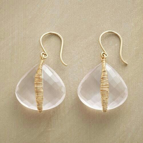 Pendientes Vintage de Cristal Blanco en Oro