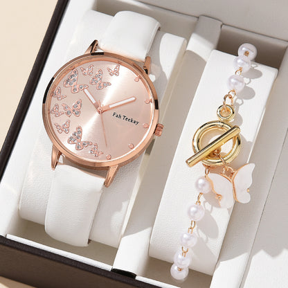Elegant Belt Watch For Women Diamond Dial Quartz Timepiece