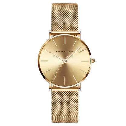 Luxurious Rose Gold Quartz Timepiece Alongside Bracelet