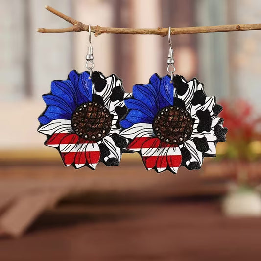 Patriotic Blossom Heirloom Drop Earrings