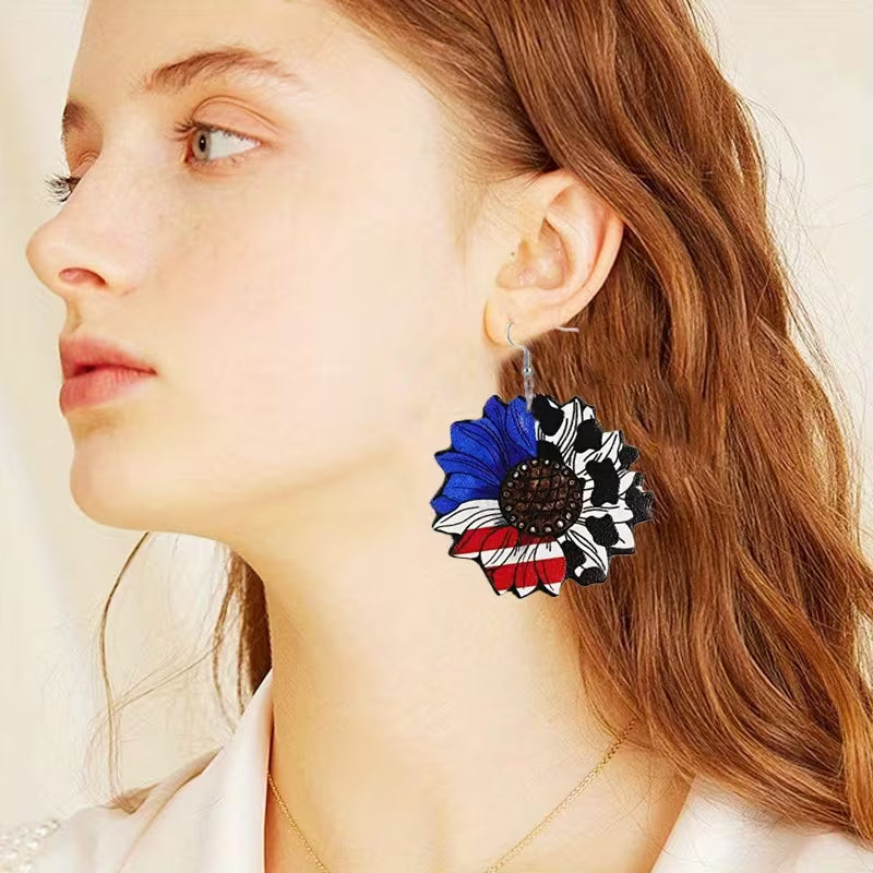 Patriotic Blossom Heirloom Drop Earrings
