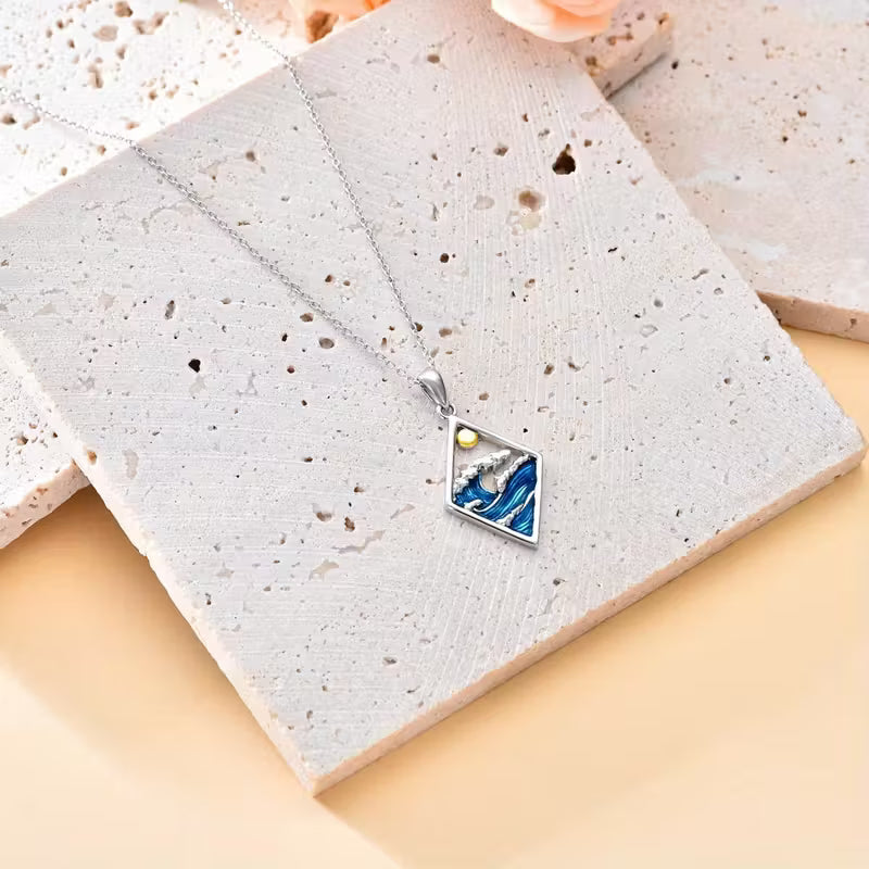 Celestial Tides Horizon Pendant Necklace