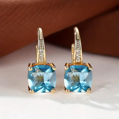 Pendientes Aro de Piedra Preciosa Mística en Oro