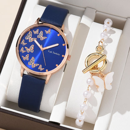 Elegant Belt Watch For Women Diamond Dial Quartz Timepiece