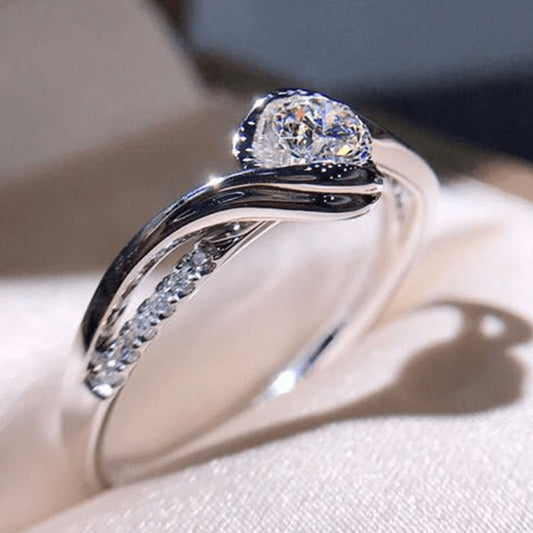 Anillo vintage de cristal de circonia