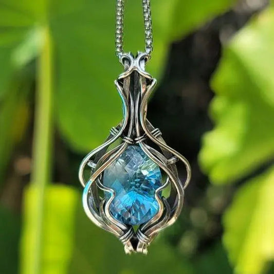 Oferta 1+1: Collar Vintage Azul en Plata