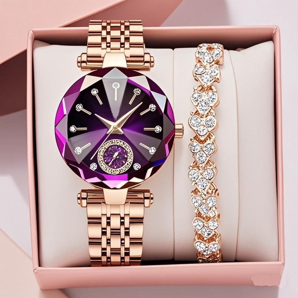 Timeless Elegant Womens Quartz Watch Diamond Sapphire Dial