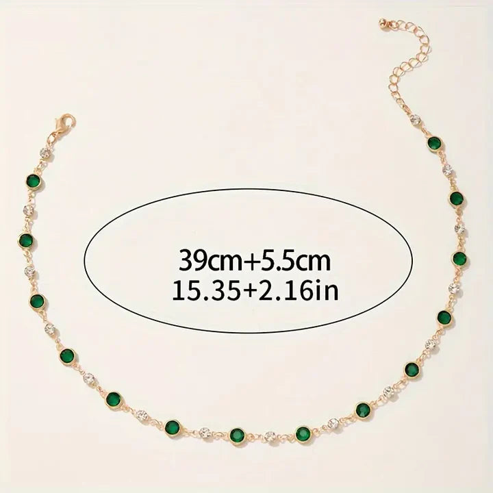 Collar colgante verde esmeralda