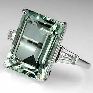 Anillo Vintage de Cristal Turquesa