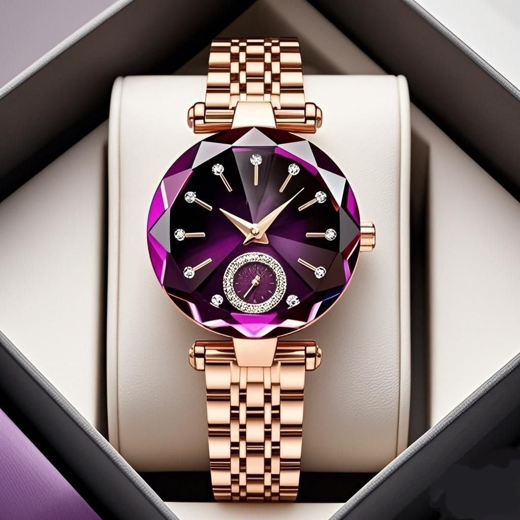 Timeless Elegant Womens Quartz Watch Diamond Sapphire Dial
