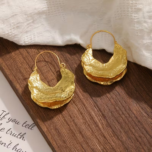 Golden Silvery Waterdrop Earrings