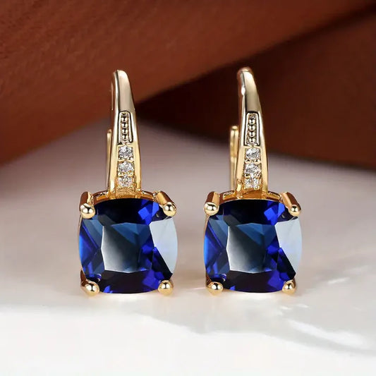 Pendientes Aro de Piedra Preciosa Mística en Oro