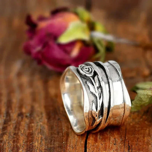 1+1 Offer: Vintage Silver Flower Ring