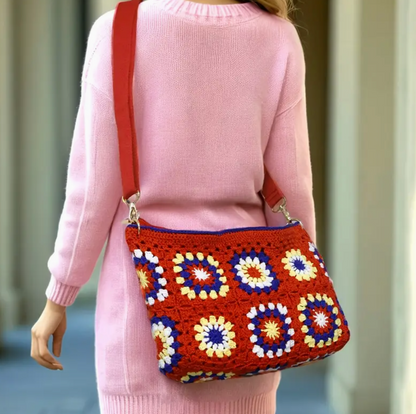 Flower Crochet Shoulder Bag