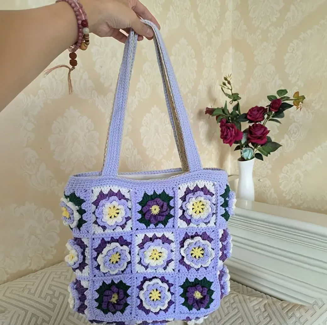 Flower Crochet Shoulder Bag