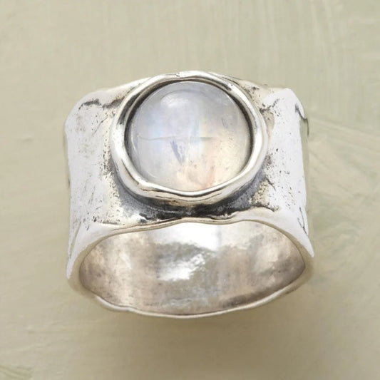 Anillo boho de piedra lunar
