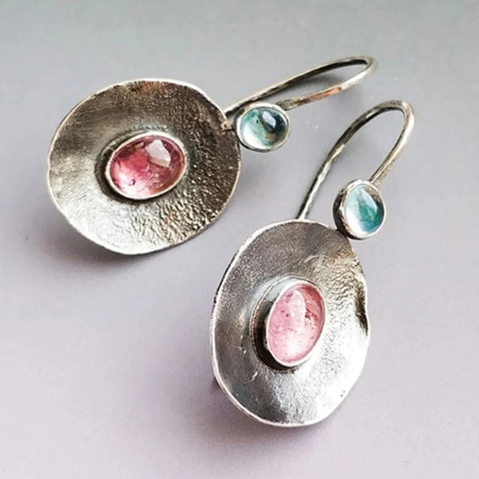 Pendientes Vintage Bicolor en Plata