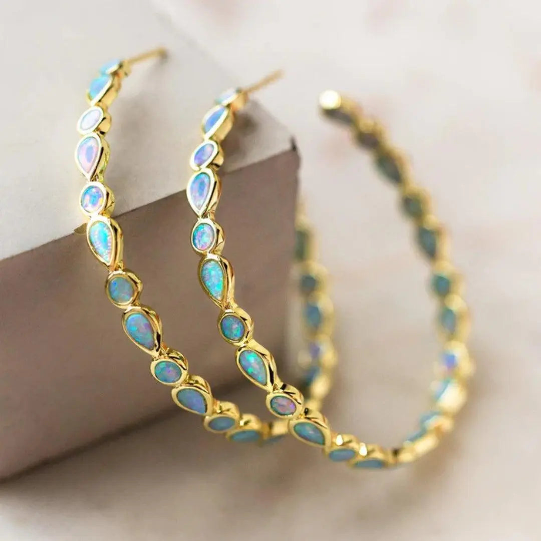 Luxe Blue Opal Gold Drops
