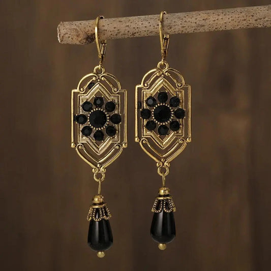 Pendientes Vintage Colgantes en Oro Negro