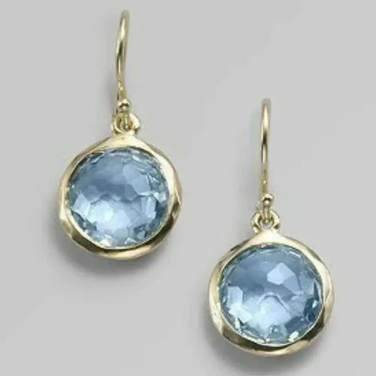 Pendientes vintage de cristal azul claro
