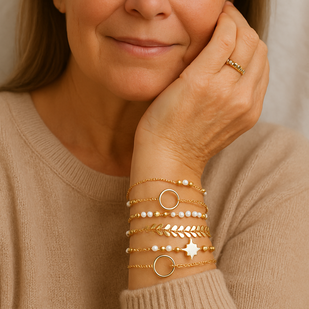 Set de brățări Boho aurii