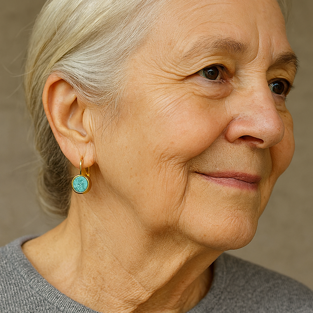 Pendientes vintage turquesa en oro