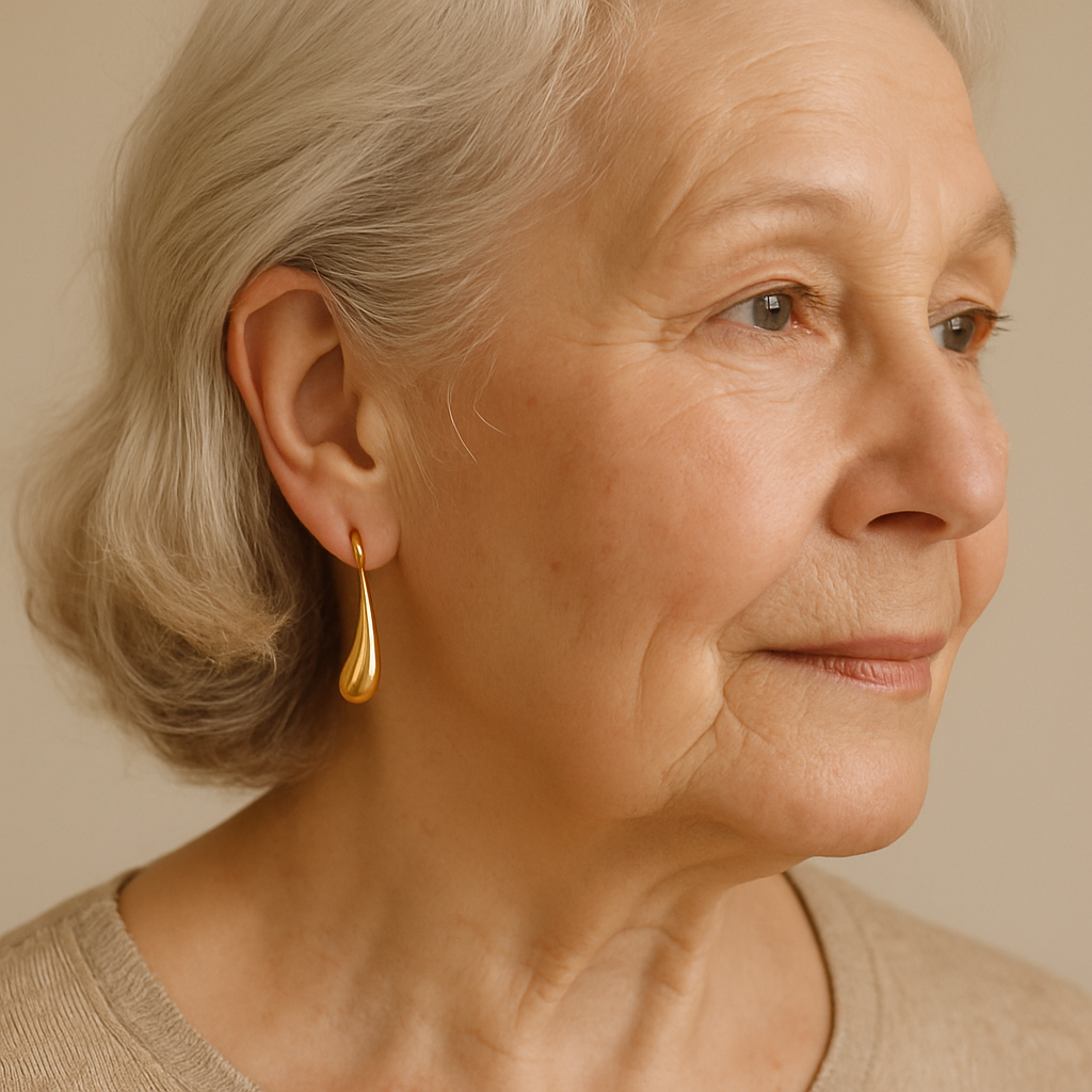 Vintage zlati uhani "kapljica"