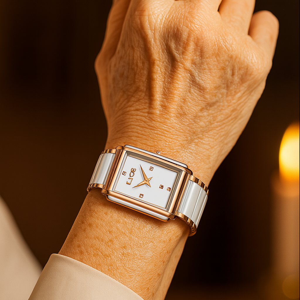 Nádherné keramické čtvercové quartzové hodinky s osobitým stylem