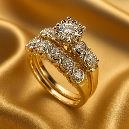Sparkling Gold Statement Ring