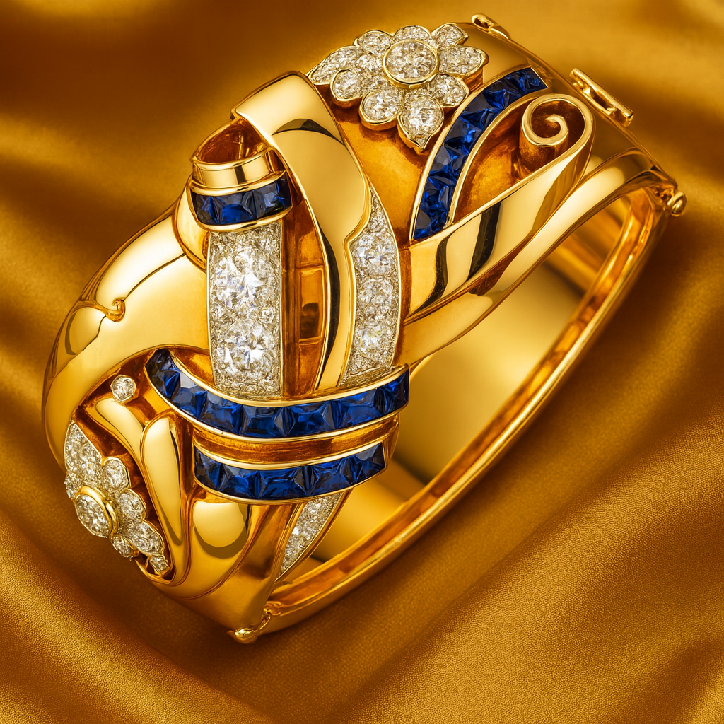 Inel vintage din aur cu zirconia albastră