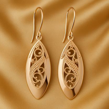 Modern Hollow Gold Drop Earrings