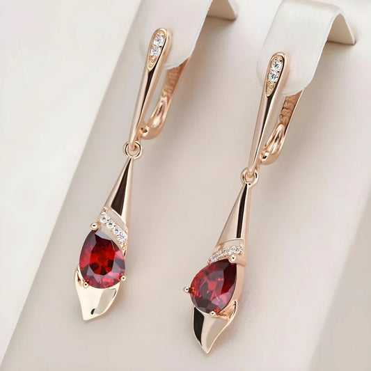 Pendientes Exquisitos de Cristal Rojo