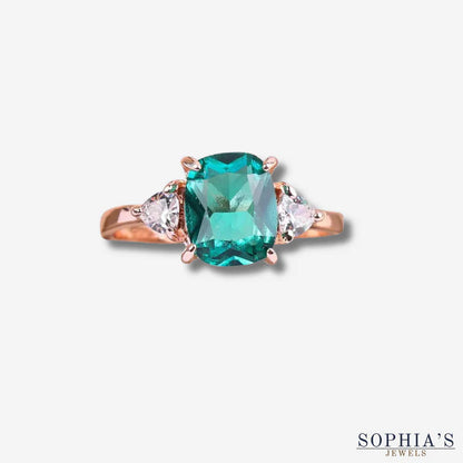Josephine | Anillo de oro con circonita verde