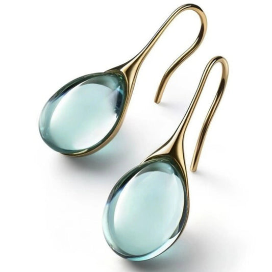 1+1 Offer: Crystal drop earrings in gold and silver