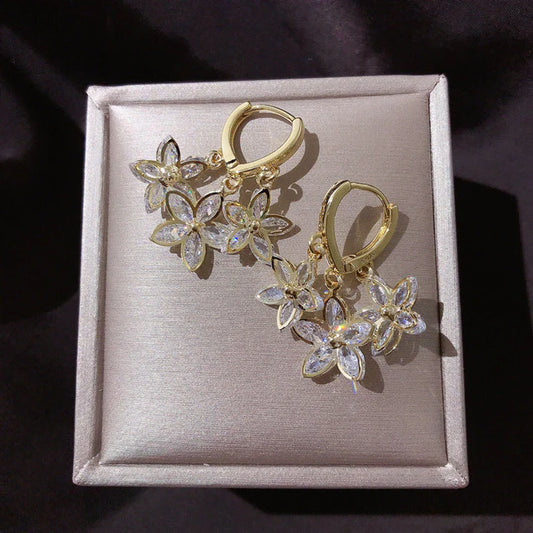 Creative Spring Star Earrings with Pendant